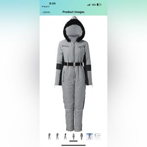 Houndstooth snowsuit black and white size large